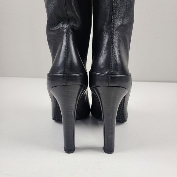 Stuart Weitzman Black Soft Leather Knee High OTK Tall Heel Boots Size Womens 8M - Picture 15 of 16